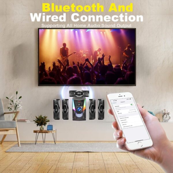 SPK-624-4 Supersonic 5.1CH Home Theatre Speaker System Bluetooth/AUX/USB/SD SPK-624