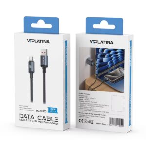VIPLATINA BC93c TYPE-C to USB-A Fast Charging Cable