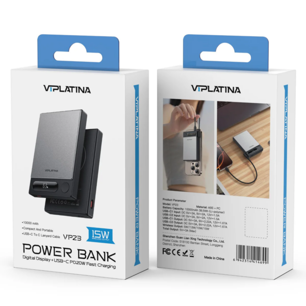 VIPLatina VP23 Digital Display Plus PD 20W Power Bank