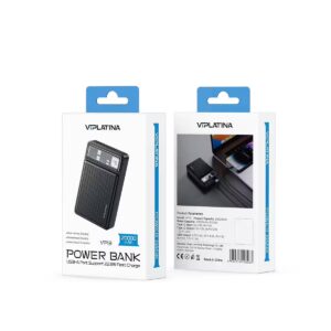 VIPLATINA Power Bank VP13, 20000mAh, 22.5W Fast Charge, USB-A and Type-C, Multi-Device Charging