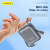 px115.4 10000 mAh Mini Dual-Cable 22.5W Fast Charging Power Bank - Silver