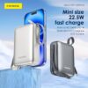 px115.6 10000 mAh Mini Dual-Cable 22.5W Fast Charging Power Bank - Silver