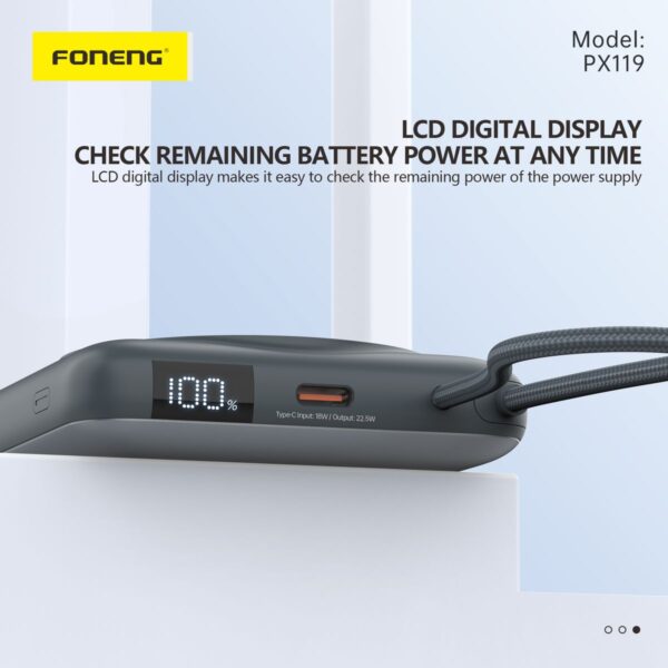 px119.6 10,000 mAh Magnetic Fast Charging Power Bank PX119