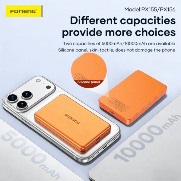 px156.2 Foneng Px156 Ultra Thin fast Charging Wireless Power Bank - Orange
