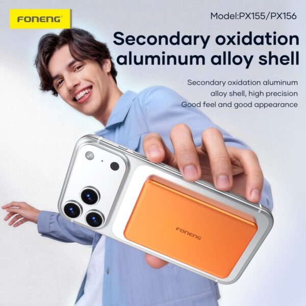 px156.3 Foneng Px156 Ultra Thin fast Charging Wireless Power Bank - Orange
